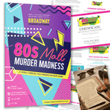 80s Mall Murder Madness Murder Mystery Game (Physical Game Kit)