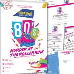 Murder At The Roller Rink: An 80s Teen Murder Mystery (Physical Game Kit)