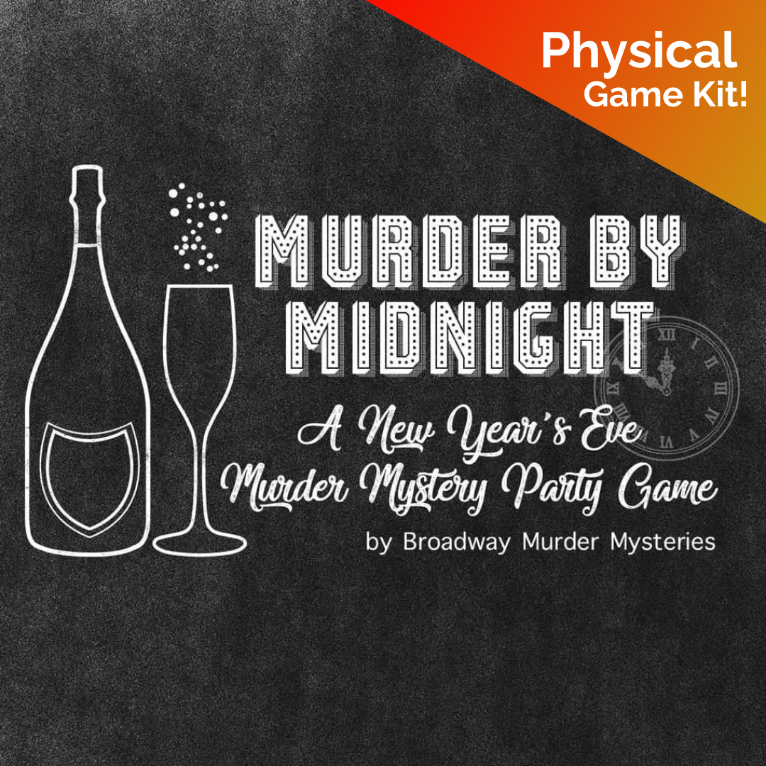 Murder By Midnight: A New Year’s Eve Mystery (Physical Game Kit) - Broadway Murder Mysteries Murder Mystery Game